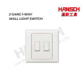 2 Gang 1-Way Wall Light Switch – White Flush Mount Electrical Switch 二位单控墙壁灯开关