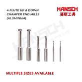 ZZBD-CT Up Down Chamfer End Mills 4 Flutes Front Back for Aluminum (四刃上下倒角刀铝用)