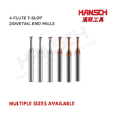 ZZBD-CT 4 Flute Solid Carbide T-Slot Dovetail End Mill for Aluminum – 30°/45°/60° Precision Milling Cutter (四刃T型燕尾刀)