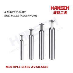 ZZBD-CT 4 Flute T-Slot End Mill for Aluminum | Solid Carbide CNC T-Slot Milling Cutter (四刃铝用T形刀)