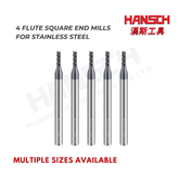 ZZBD-CT Carbide Square End Mills-4 Flute for Milling Alloy Steels, Hardened Steel, Metal (四刃不锈钢铣刀)