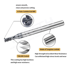 ZZBD-CT Carbide Square End Mills-4 Flute for Milling Alloy Steels, Hardened Steel, Metal (四刃不锈钢铣刀)