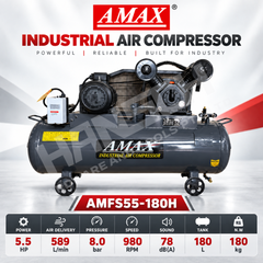 AMAX AMFS55-180H Industrial Air Compressor 5.5HP 180L 工业空气压缩机