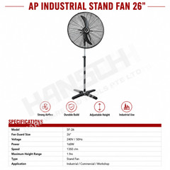 AP Industrial Stand Fan 26" (SF-26) 工业落地扇