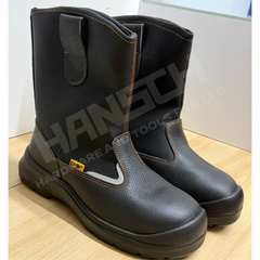 D&D 05828 High-Cut Safety Boots 黑色皮革高帮套脚式安全靴