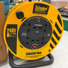 Defender 240V 13A 4-Way Extension Cable Reel 20m 工业延长线电缆卷盘