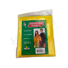 Emergency Disposable Raincoat with Attached Hood – Universal Size 急防水连帽雨披