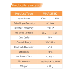 G-FORCE MMA IGBT Inverter Welding Machine (ZX7-258K) 电焊机