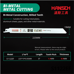 Hansch Bi-Metal Reciprocating Saw Blade 9英寸双金属往复锯条