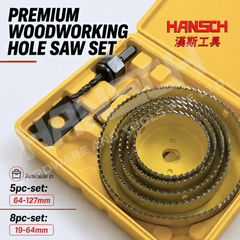 Hansch Hole Saw Set Premium Woodmaking Tool Set | Cutter Kit for Wood
