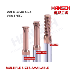ZZBD-CT Solid Carbide ISO Metric Thread Mill for Steel | Single-Tooth, 3-Tooth & Full Profile Thread Milling Cutter (公制钢用螺纹刀)