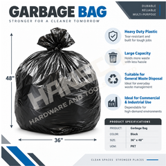 Industrial Garbage Bag / Trash Bag 黑色大号垃圾袋 36" x 48"