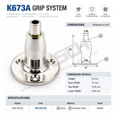 K673A Grip System DH-13.5.2 Furniture Grip Fitting 握把系统五金配件