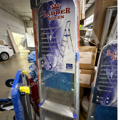 Ladder Queen 4-Step Aluminium Alloy Folding Ladder with Handrail & Safety Platform 家用四步梯