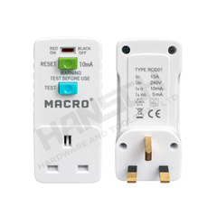 Macro RCD-33 10mA Shock Proof Safety RCD (ELCB) Adaptor 防触电安全插座转换器