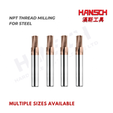 ZZBD-CT NPT Thread Milling Cutter for Steel | Solid Carbide CNC Pipe Thread Mill (美制圆锤管螺纹刀钢用)