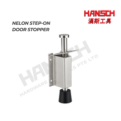 Nelon Stainless Steel Step-On Door Stopper 140mm Heavy Duty Foot Operated Door Holder 不锈钢脚踏式门挡