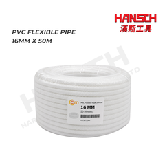 PVC Flexible Pipe White 16MM x 50M – Flexible Corrugated PVC Conduit Pipe 白色柔性波纹管