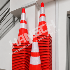 PVC Safety Traffic Cone 70CM with Reflective Bands & Heavy-Duty Base 道路警示路障锥