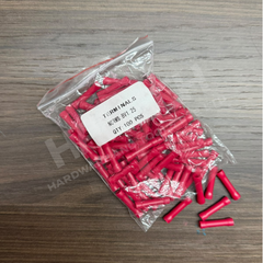 Red Insulated Butt Splice Wire Connector BV1.25 – Electrical Crimp Terminal (100 PCS) 红色绝缘对接端子