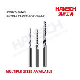ZZBD-CT Right-Hand Spiral Single-Flute End Mills (左旋单刃螺旋铣刀)