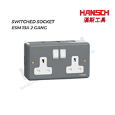 Schneider Electric ESMT25 – 13A 2 Gang Switched Socket 双联带开关明装插座