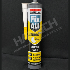 Soudal Fix ALL TURBO Hybrid Polymer High Strength Adhesive 290ML – Super Fast Heavy Duty Bonding 超快速高强度粘合剂