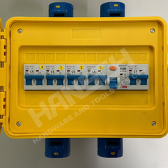 VOX Industrial 4-Way Portable Distribution Box with Safety Mark Approved ELCB, 16A IP44 Weatherproof Sockets & Plug 工业级四路便携式配电箱