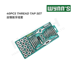 Wynn's 40PCS HSS Thread Tap & Die Set (W0442) Metal Thread Repair Cutting Tool Set with Tap Wrenches, Die Stock & Accessories 丝锥扳牙组套