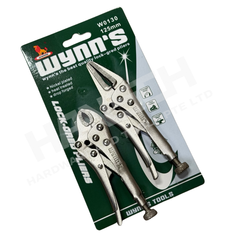 WYNNS Mini Locking Pliers Set 5" (125mm) | 2PCS CR-V Steel Vise Grip Pliers – Round Jaw & Long Nose (大力钳)