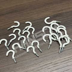 White PVC Coated Screw Hook / Cup Hook (Multiple Sizes Available) 羊角挂钩 - 多种尺寸可选