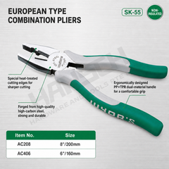 Wynn's European Type Combination Pliers Multi-Purpose Non-Insulated Hand Tool (欧式钢丝钳)