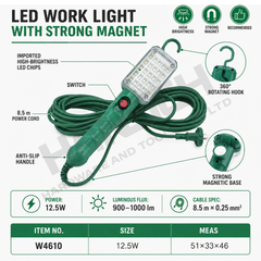 Wynn's LED Work Light with Strong Magnetic Base (W4610) High-Brightness LED Work Torch 工作灯LED带强磁