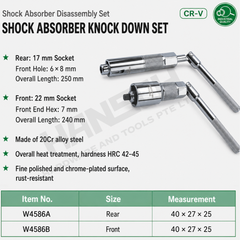 Wynn's Shock Absorber Knock Down Set, 17mm Rear & 22mm Front/Rear Shock Absorber Disassembly Tool (前后减震器拆装组套)