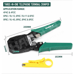 W0283 Modular Plug Crimping Tool Network Telephone Cable Crimper Cutter Stripper 三用网络电话端子压线钳 RJ45/RJ12/RJ11