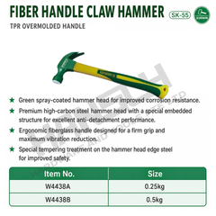 Wynn's Claw Hammer Fiber Handle Construction Carpentry Hammer 纤维柄羊角锤