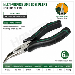 Wynn's Long Nose Plier 6 inch - Industrial Bent Nose Pliers (C106C) 钓鱼钳 多用弯咀