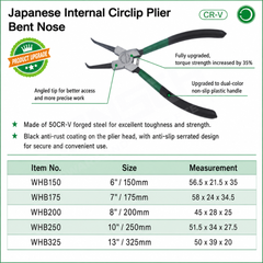 Wynn's Internal Bent Nose Circlip Pliers 卡簧钳 内卡弯咀 6寸