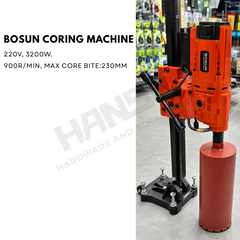 BOSUN ZIZ200 200W Heavy Duty Stand Held Core Drilling Machine Diamond Coring Machine (重型电动水钻机)