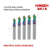 ZZBD-CT Carbide Ball Nose End Mills 2 Flute DLC Coated for Aluminum DLC-Coating (两刃铝用球刀七彩)