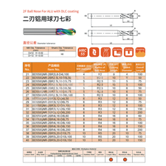 ZZBD-CT Carbide Ball Nose End Mills 2 Flute DLC Coated for Aluminum DLC-Coating (两刃铝用球刀七彩)