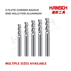 ZZBD-CT Carbide 3 Flute Corner Radius End Mills for ALUMINUM (三用铝用圆鼻刀)