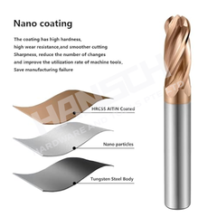 ZZBD-CT Carbide Ball Nose End Mills-4 Flute for Milling Alloy Steels, Hardened Steel (四刃钢用球刀)