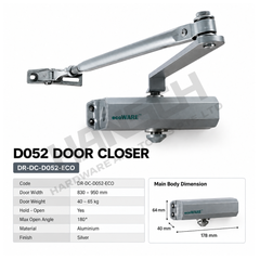 ecoWare D052 Aluminium Door Closer Standard Door Closer 自动闭门器