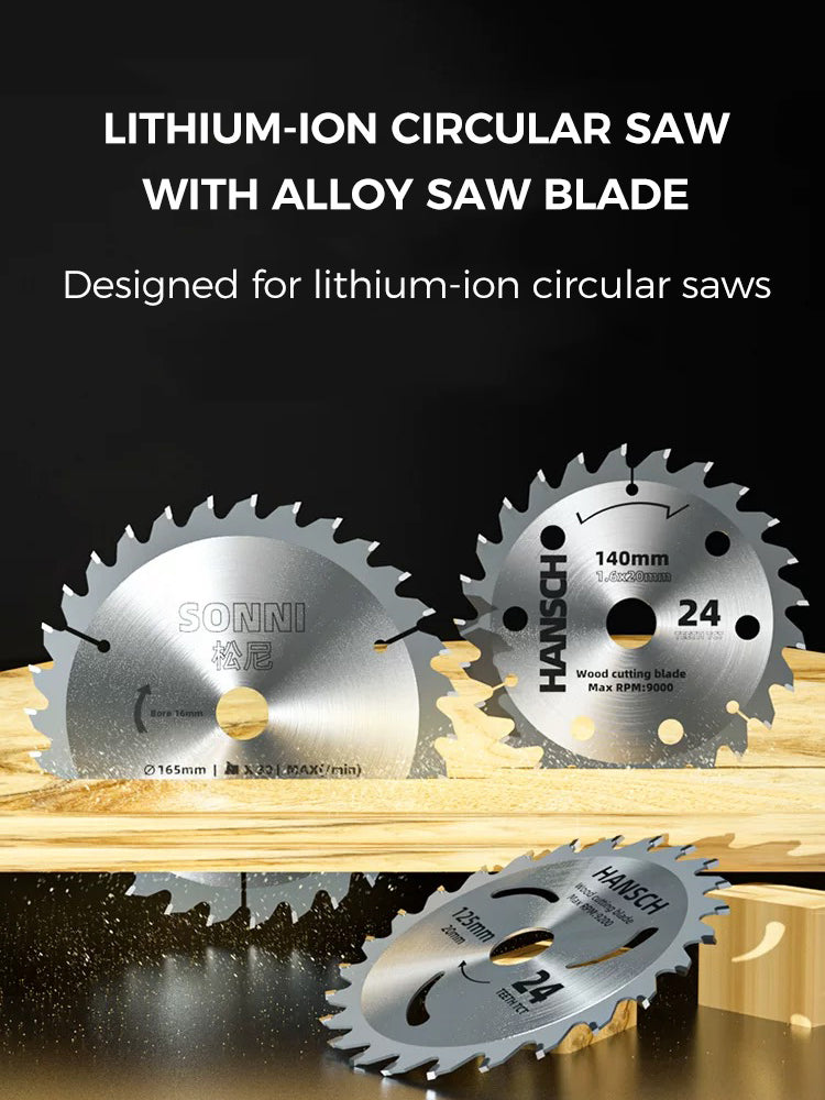HS Li-Batteries Saw Blade 140*24T*20*1.6 锂电锯片(带花孔)