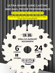 HS Li-Batteries Saw Blade 125*1.5*20*24T 锂电锯片(驼峰齿)