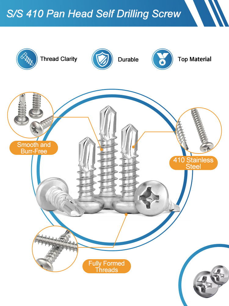 S/S 410 Pan Head Self Driling Screw