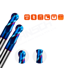 ZZBD-CT 2 Flute Ball Nose End Mill for Steel – Solid Carbide CNC Milling Cutter (两刃钢用球刀)