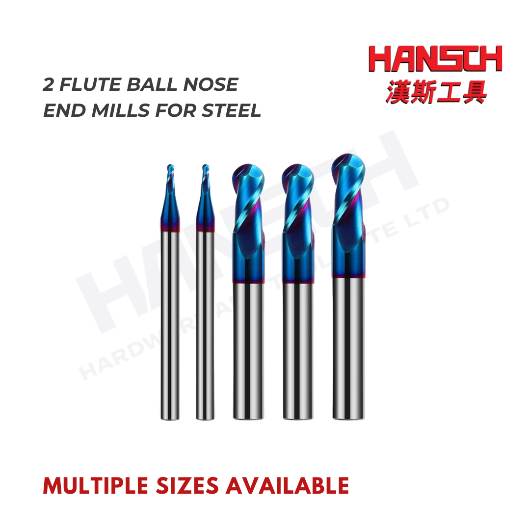 ZZBD-CT 2 Flute Ball Nose End Mill for Steel – Solid Carbide CNC Milling Cutter (两刃钢用球刀)