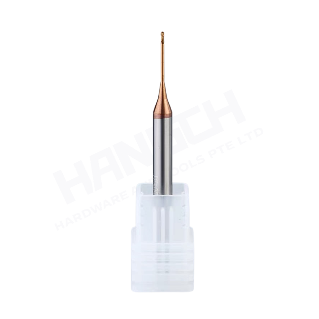 ZZBD-CT 2 Flute Micro Long Neck Ball Nose End Mill for Steel | Solid Carbide Deep Reach CNC Milling Cutter (两刃钢用小径深沟球刀)